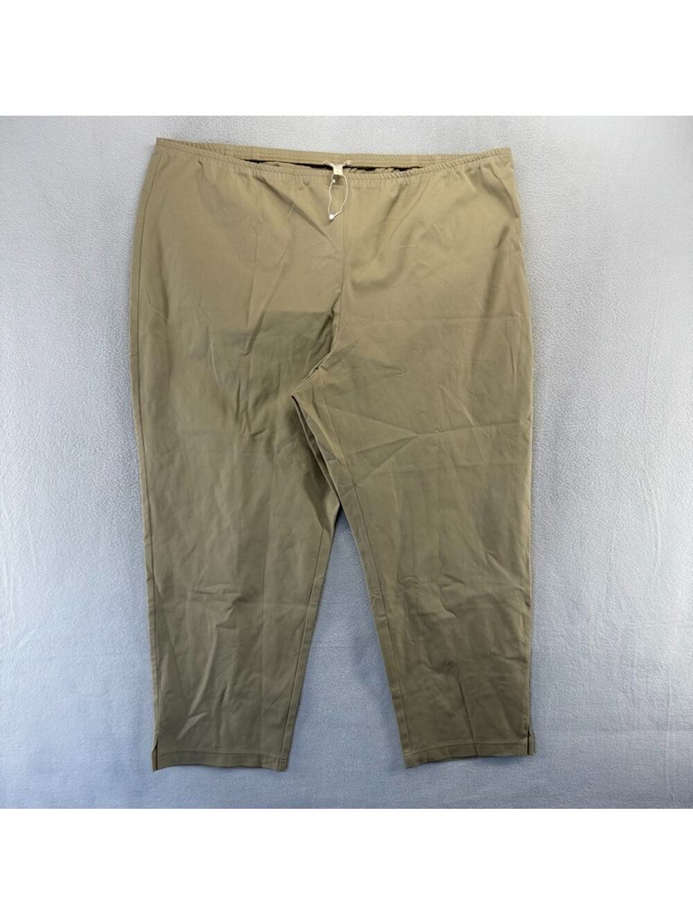 Eileen Fisher Pants Women's 3X Brown Elastic Waist Slim Ankle Side Zip Crop NEW